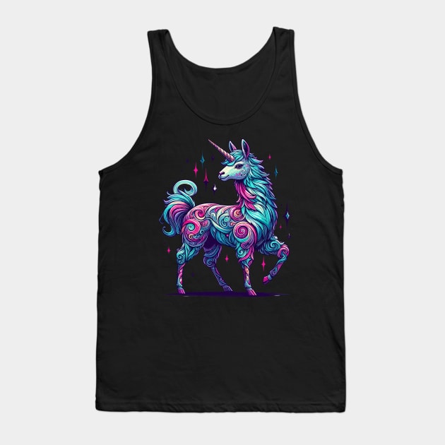 Trendy Doodle rainbow llamacorn unicorn llama Tank Top by TomFrontierArt